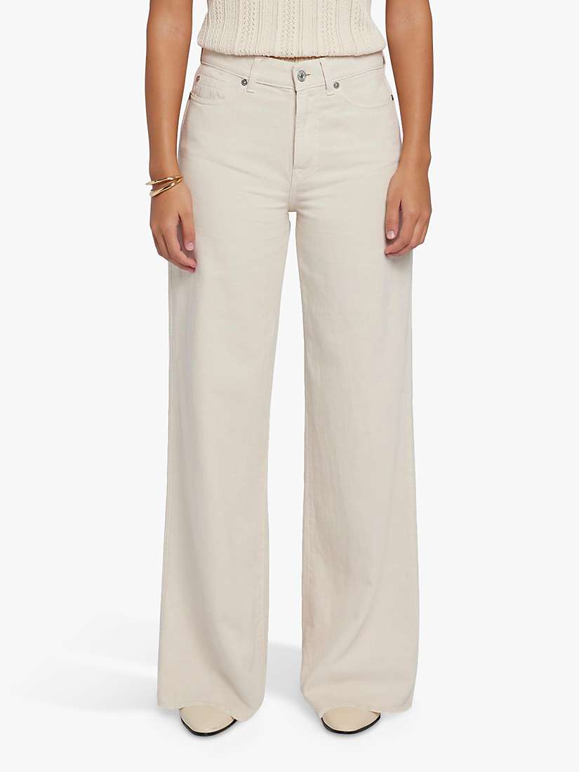 Buy 7 For All Mankind Lotta Linen Blend Jeans, Off White Online at johnlewis.com
