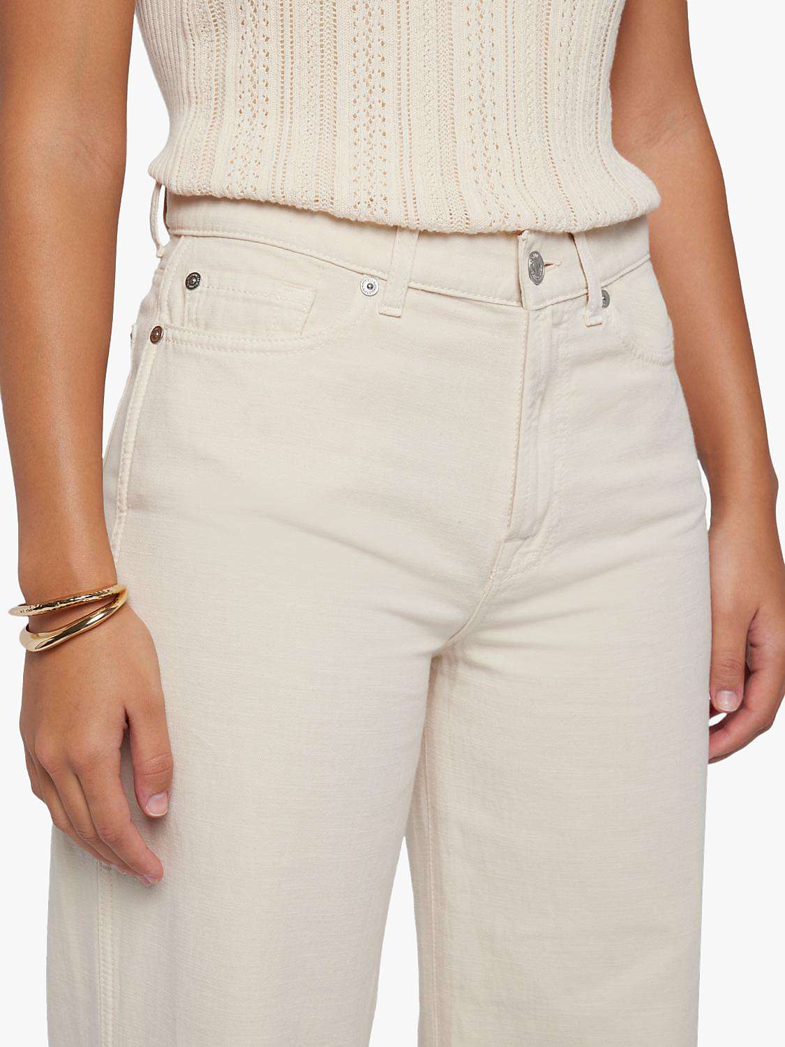 Buy 7 For All Mankind Lotta Linen Blend Jeans, Off White Online at johnlewis.com