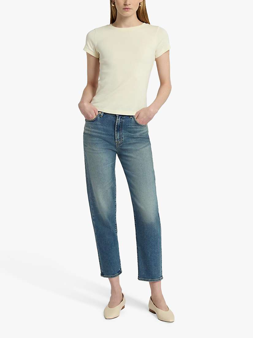 Buy 7 For All Mankind Malia Luxe Vintage Tapered Leg Jeans, Mid Blue Online at johnlewis.com