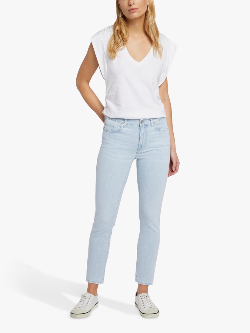 7 For All Mankind Roxanne Slim Fit Ankle Jeans, Light Blue, 27
