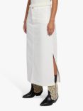 7 For All Mankind Denim Midi Skirt, Off White