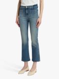 7 For All Mankind High Waist Slim Kick Cropped Jeans, Blue, Blue