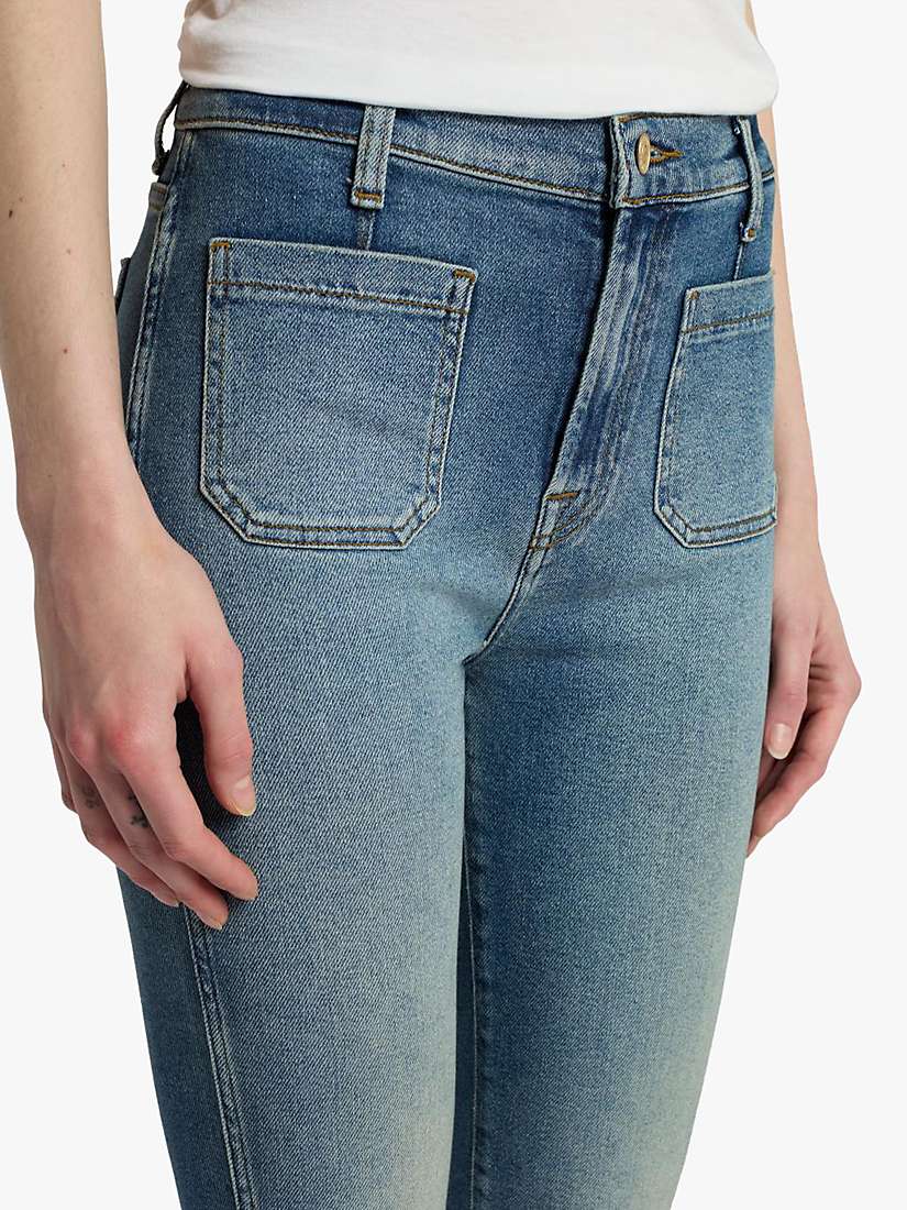 Buy 7 For All Mankind High Waist Slim Kick Cropped Jeans, Blue Online at johnlewis.com