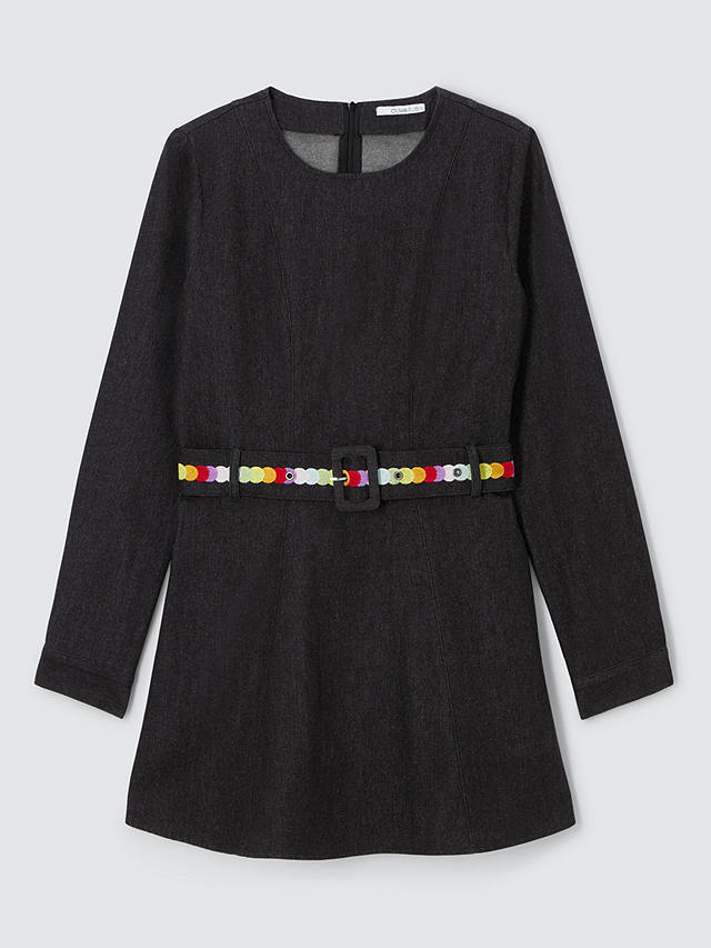 Olivia Rubin Embroidered Belt Mini Dress, Black Wash