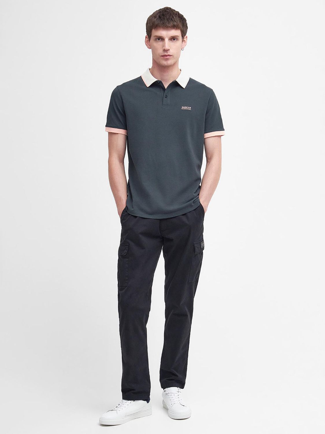 Barbour International Howall Polo Shirt, Green at John Lewis & Partners
