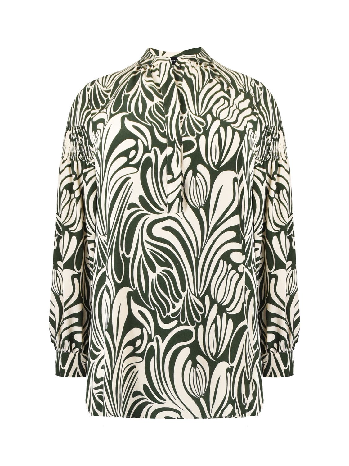 Live Unlimited Curve Abstract Print Blouse, Green/Multi at John Lewis ...