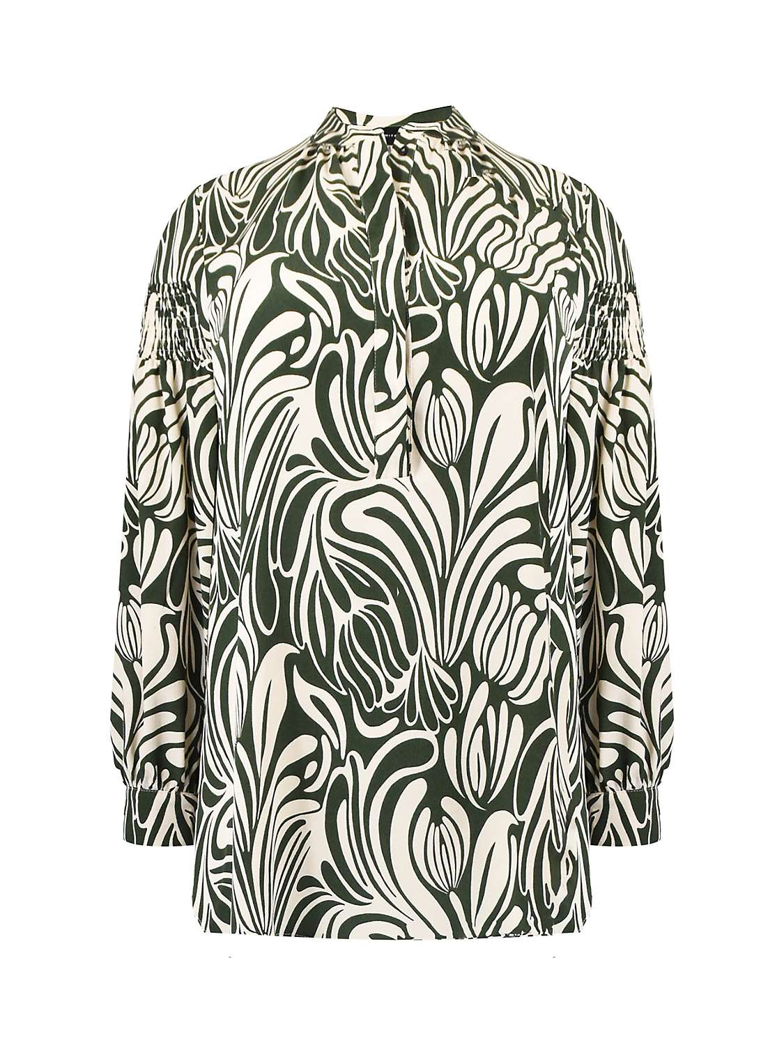 Buy Live Unlimited Curve Abstract Print Blouse, Green/Multi Online at johnlewis.com