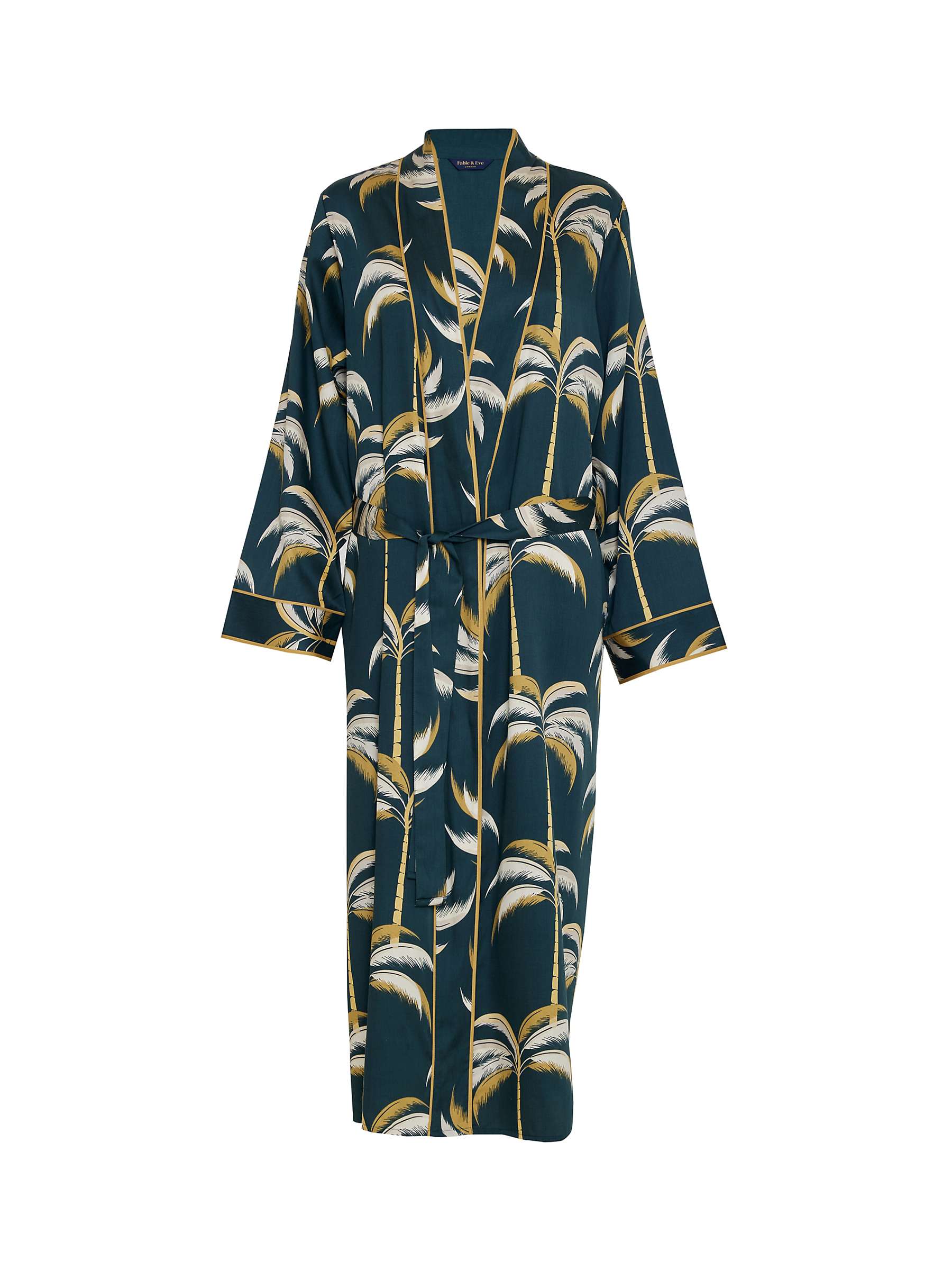 Buy Fable & Eve Pimlico Palm Print Dressing Gown, Emerald Green Online at johnlewis.com