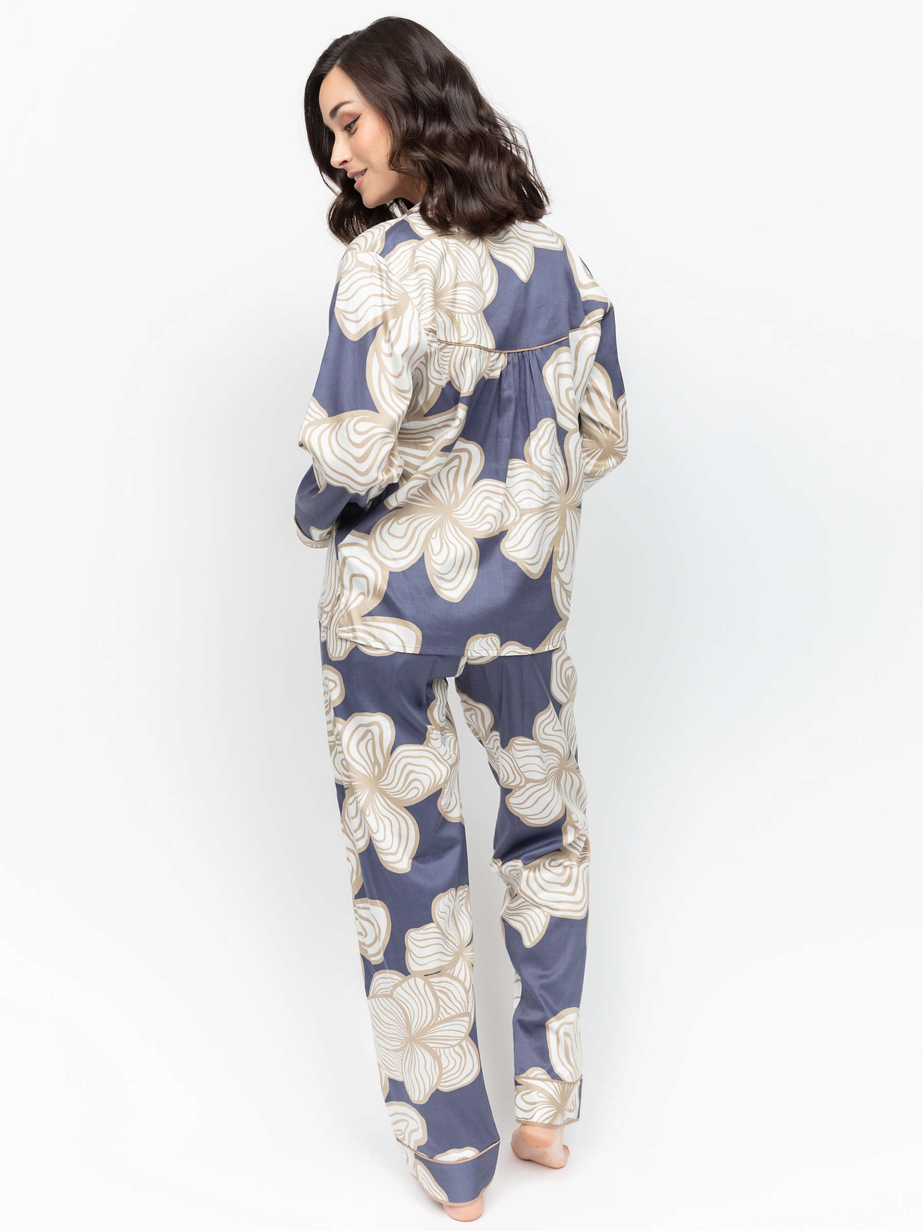 Buy Fable & Eve Hyde Park Floral Print Pyjama Set, Slate Blue Online at johnlewis.com