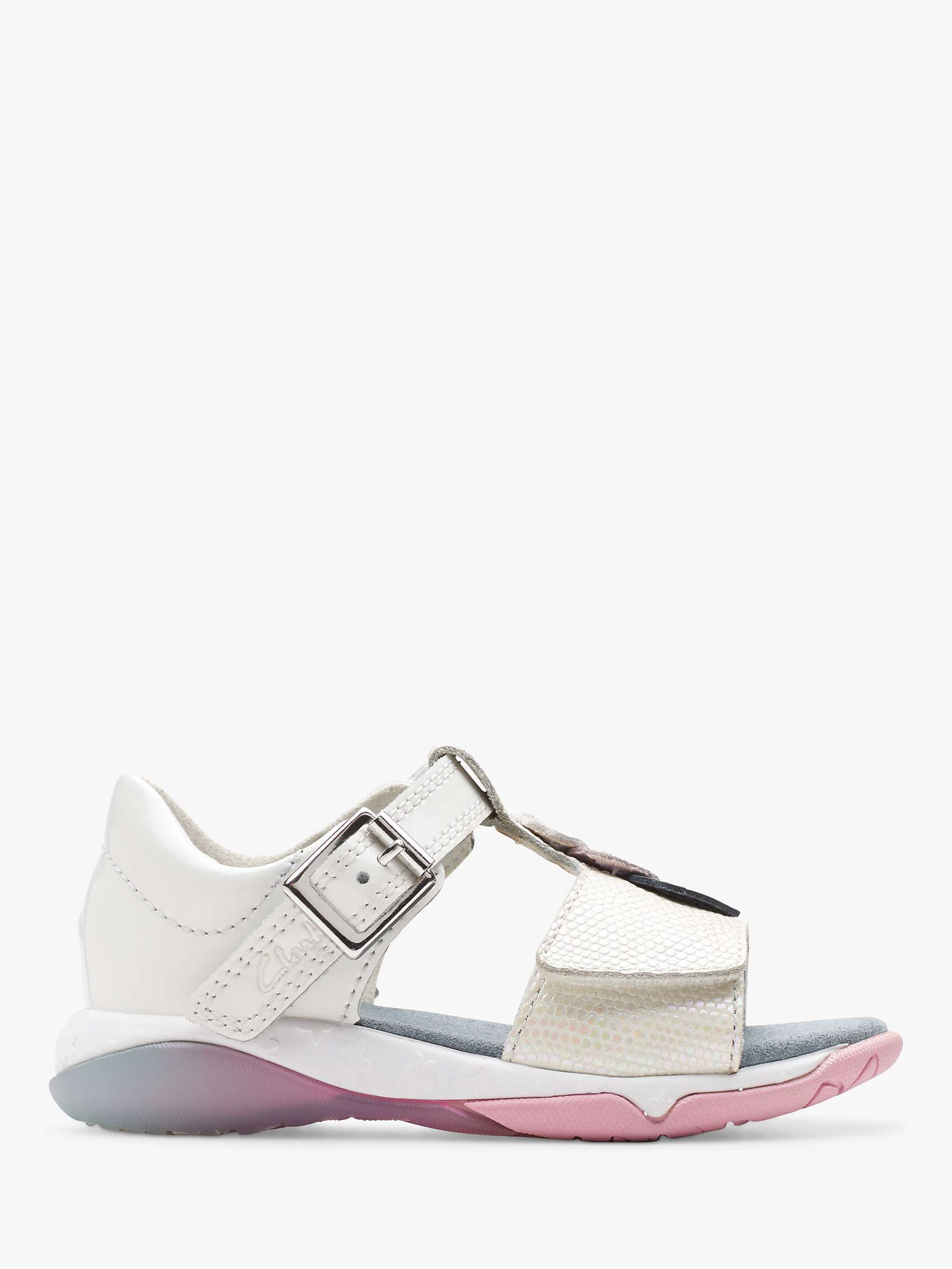 Buy Clarks Kids' Osian Charm Leather Sandals, White Online at johnlewis.com