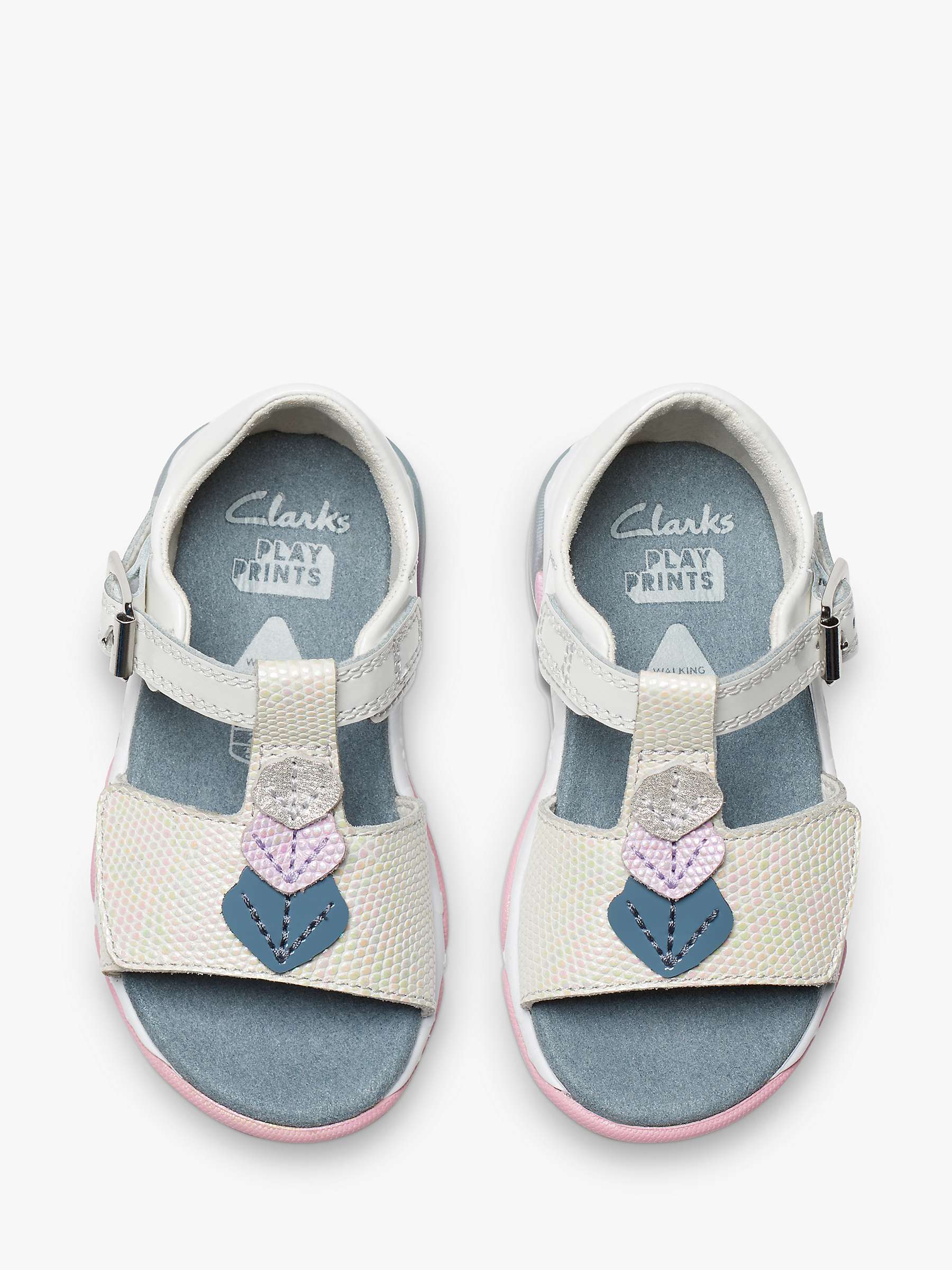 Buy Clarks Kids' Osian Charm Leather Sandals, White Online at johnlewis.com