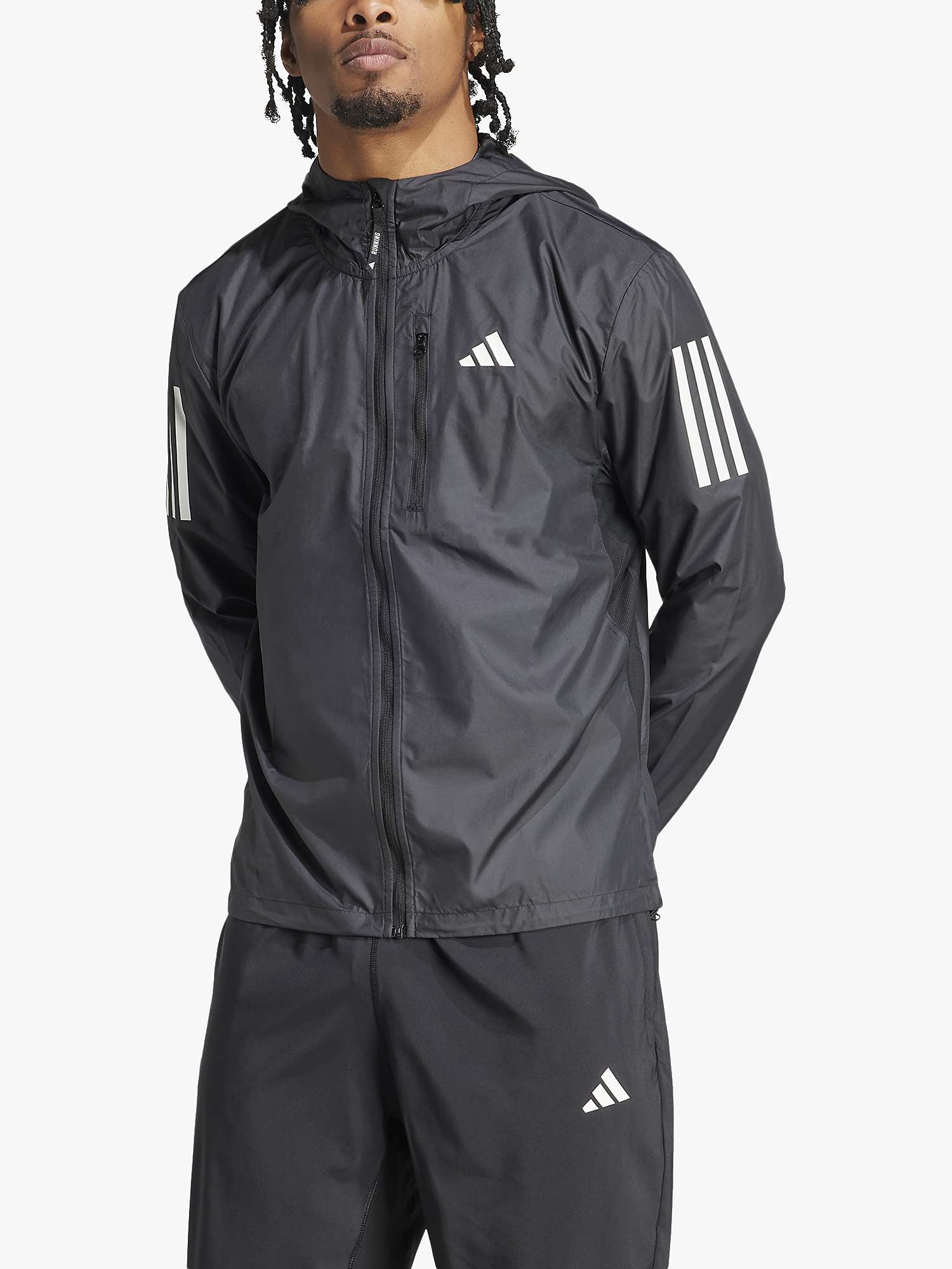 Buy adidas Own The Run Men's Running Jacket, Black Online at johnlewis.com