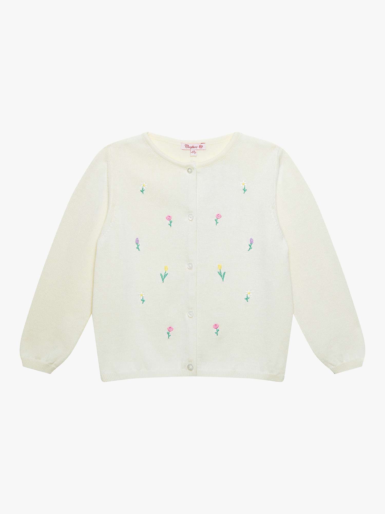 Buy Trotters Baby Pretty Floral Cardigan, Ivory Online at johnlewis.com