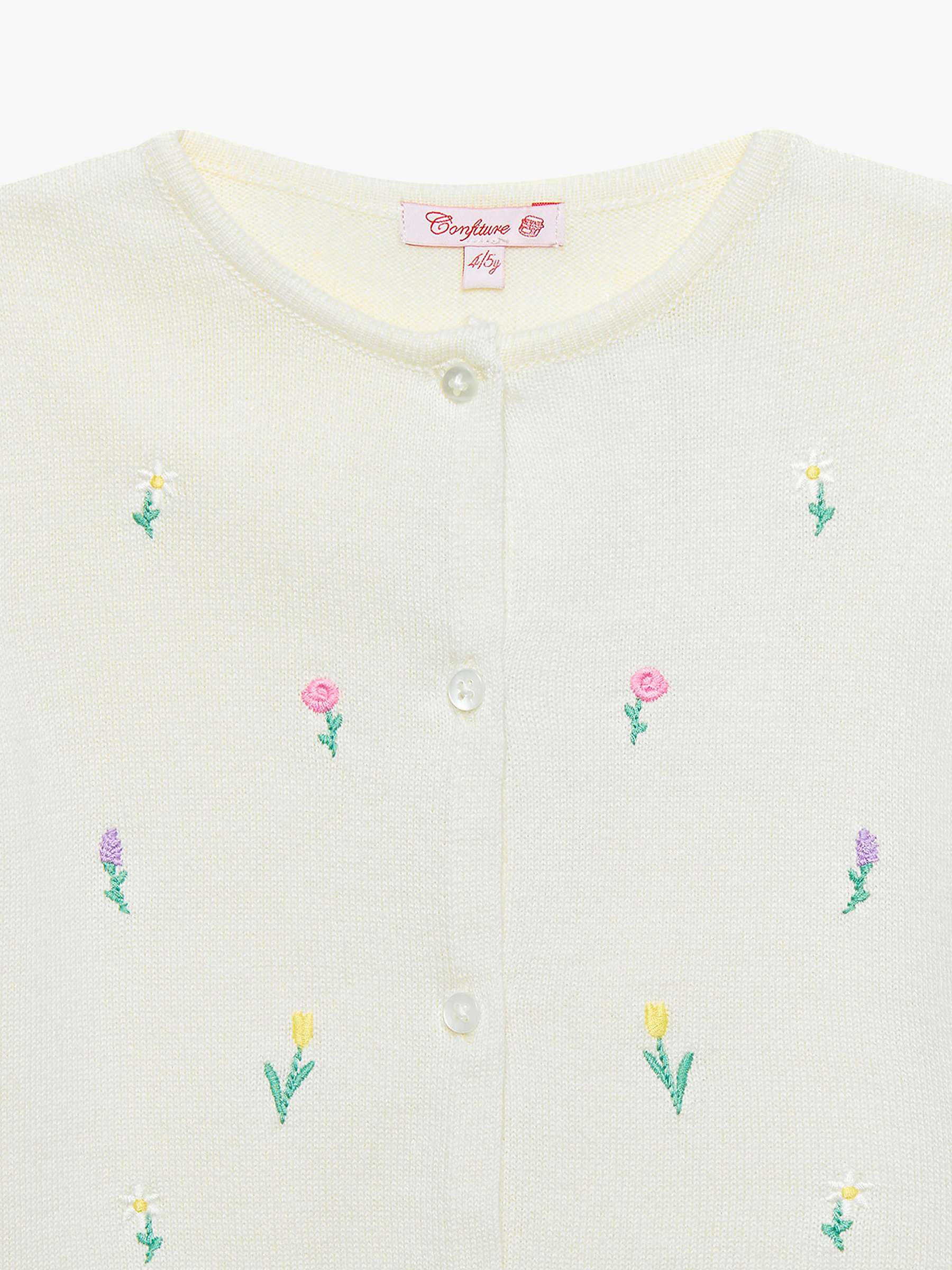 Buy Trotters Baby Pretty Floral Cardigan, Ivory Online at johnlewis.com