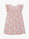 Trotters Kids' Liberty's Betsy Floral Print Ruffle Detail Dress, Coral