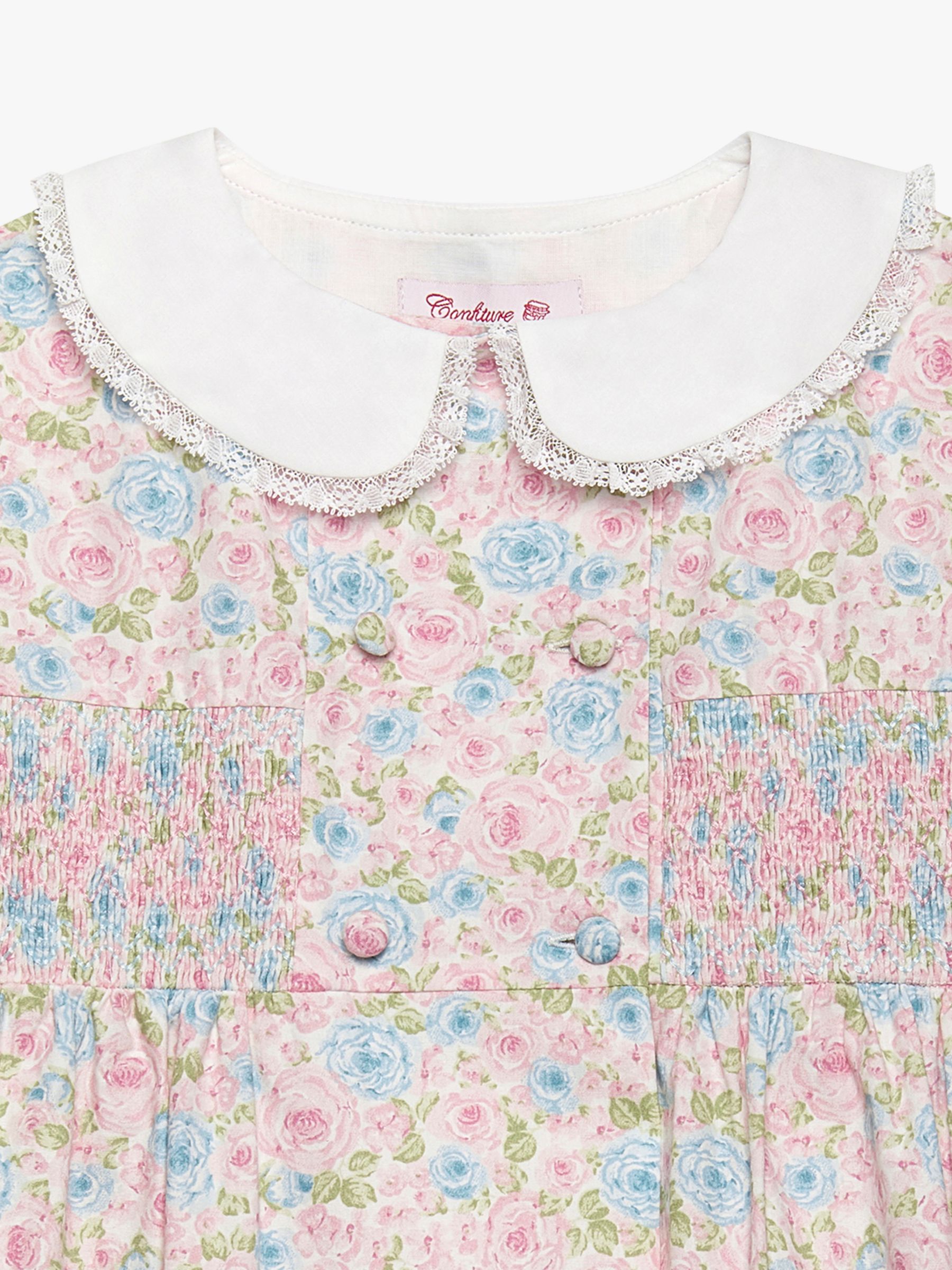 Buy Trotters Kids' Alice Floral Smocked Dress, Pink/Multi Online at johnlewis.com
