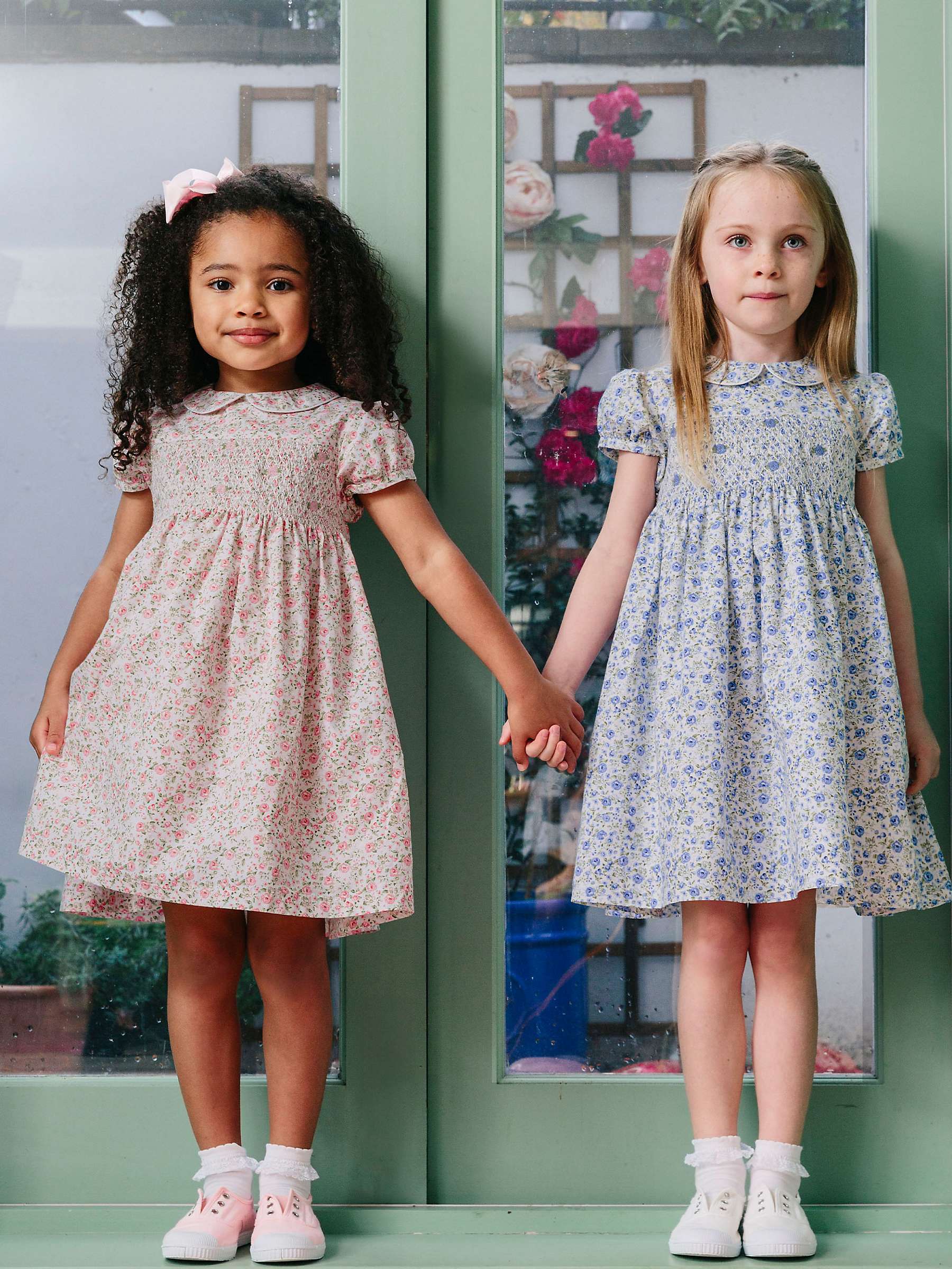 Buy Trotters Kids' Catherine Rose Smocked Peter Pan Collar Dress Online at johnlewis.com