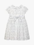Trotters Kids' Butterfly Floral Print Peter Pan Collar Dress, White/Muli