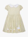 Trotters Kids' Petal Collar Duck Applique Floral Dress, Yellow
