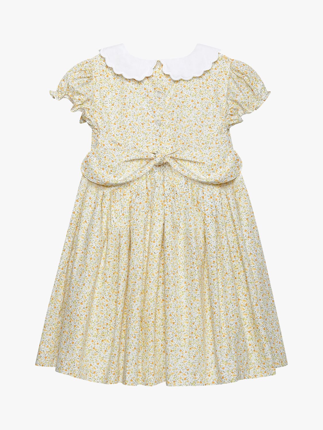 Buy Trotters Kids' Petal Collar Duck Applique Floral Dress, Yellow Online at johnlewis.com
