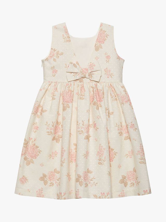 Trotters Kids' Maeva Floral Print Luxe Party Dress, Gold