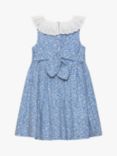 Trotters Kids' Francesca Mini Floral Broderie Anglaise Willow Collar Dress, Blue