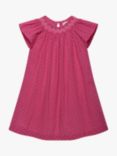 Trotters Kids' Pippa Embroidered Smocked Dress, Pink