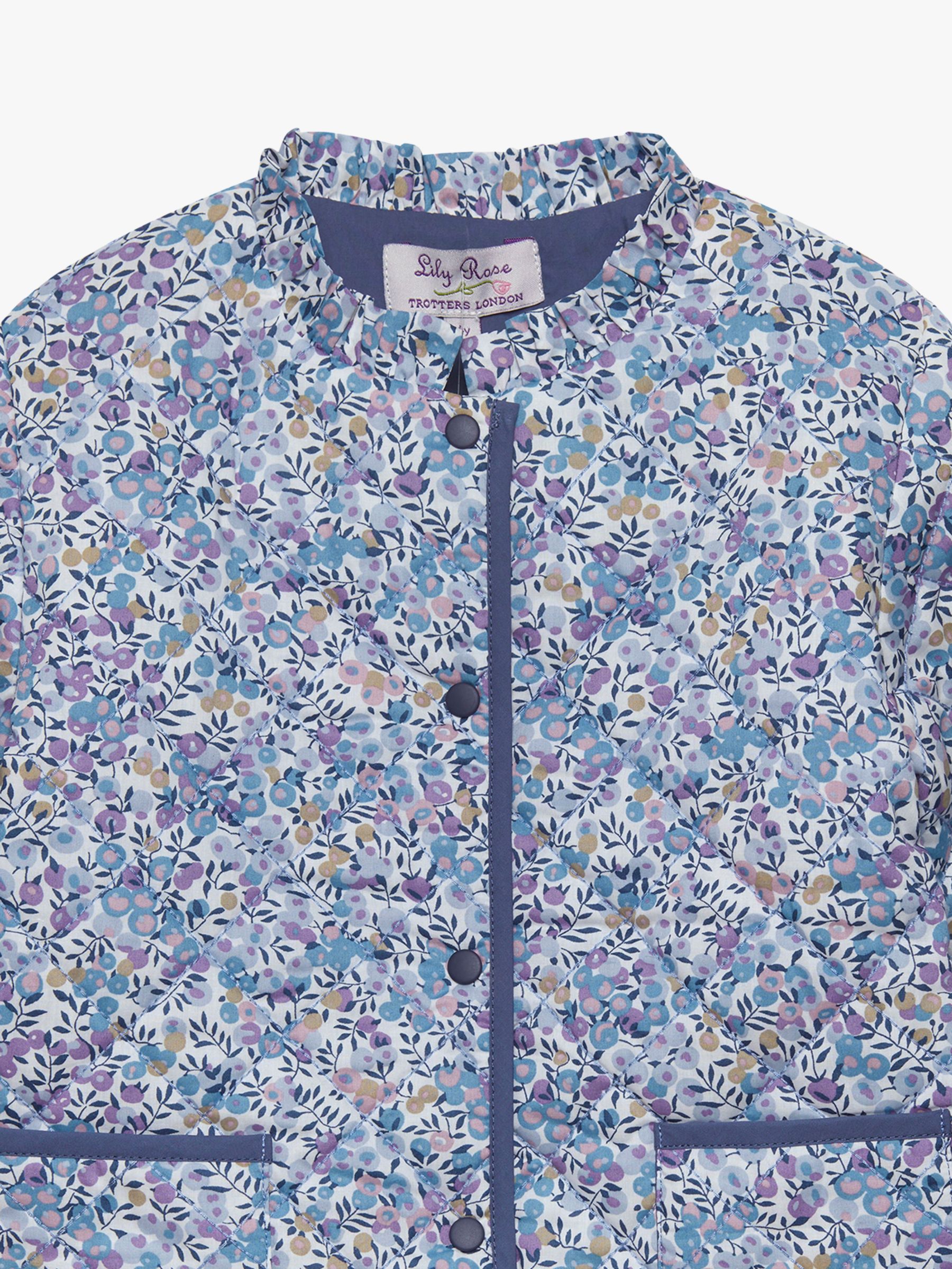 Buy Trotters Kids' Liberty's Wiltshire Floral Print Quilted Jacket, Purple/Multi Online at johnlewis.com