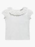 Trotters Kids' Elsie Broderie Anglaise Willow Collar T-Shirt, White