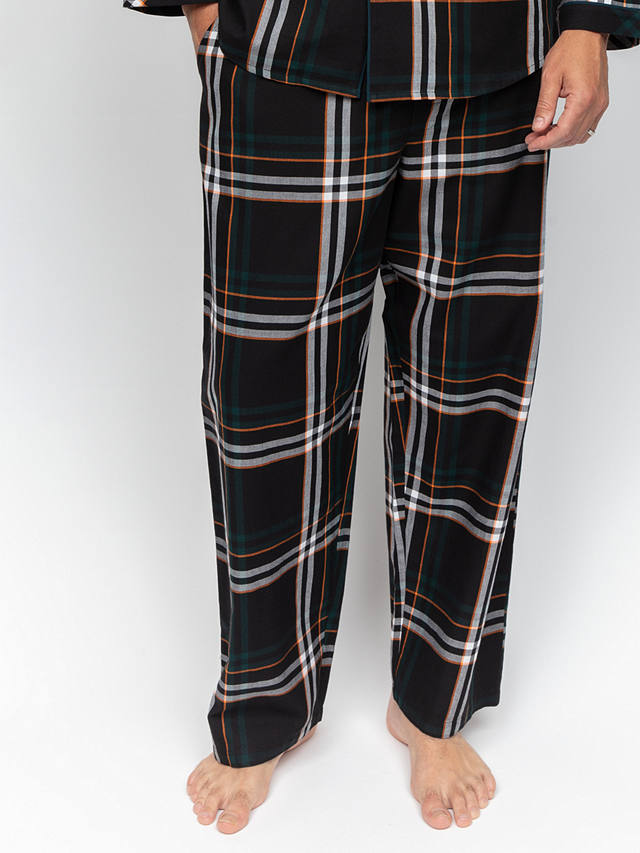 Cyberjammies Blake Check Pyjama Bottoms, Black/Multi