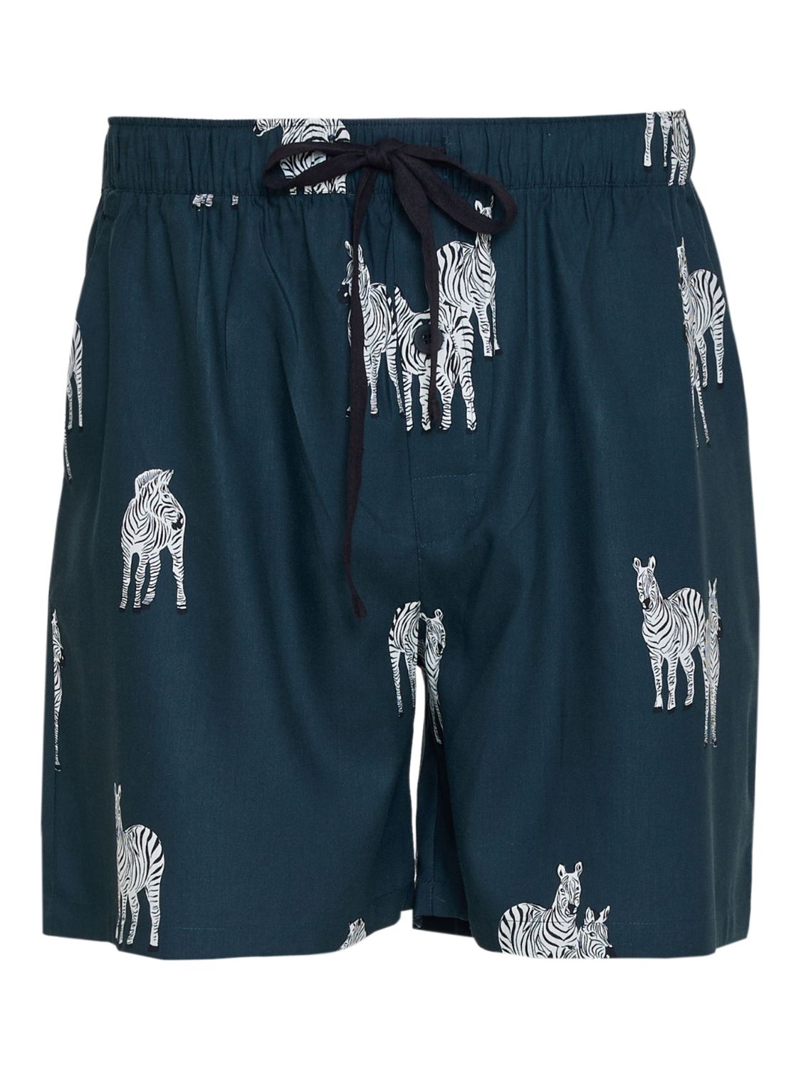 Buy Cyberjammies Zebra Print Pyjama Shorts, Dark Green Online at johnlewis.com