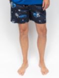 Cyberjammies Aldrin Astronaut Print Pyjama Shorts, Navy/Multi, Navy/Multi
