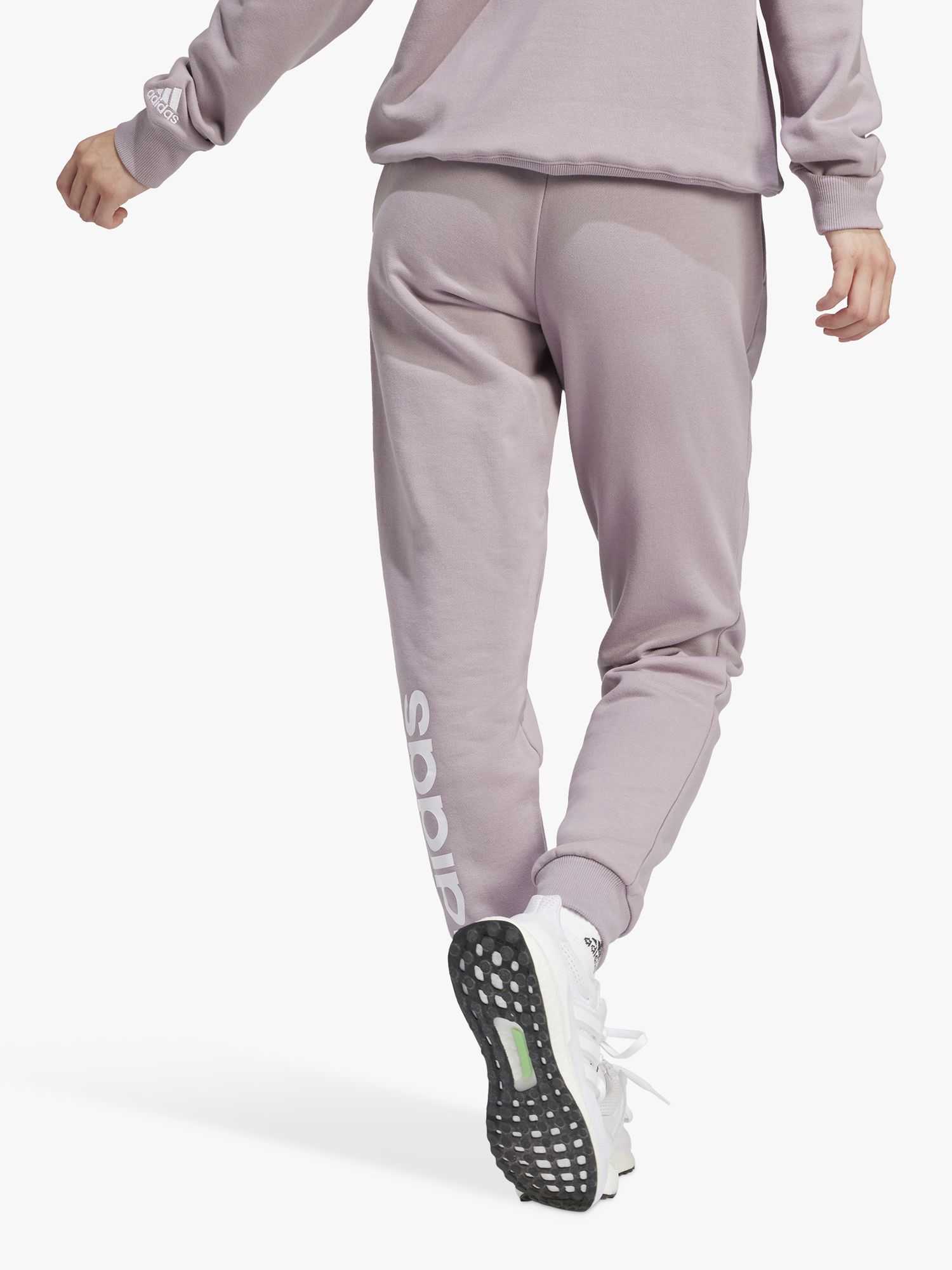 Grey adidas Essentials Linear French Terry Cuffed Pants