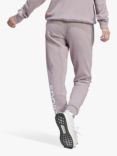 adidas Essentials Linear French Terry Cuffed Joggers, Grey/Purple, Grey/Purple