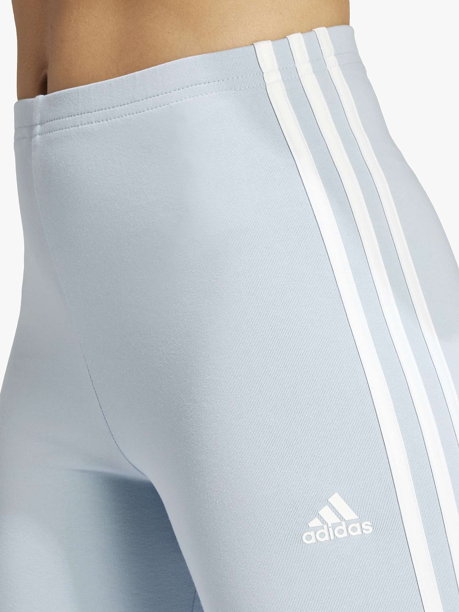 Buy adidas Essentials 3 Stripes High Wasisted Jersey Leggings, Blue Online at johnlewis.com