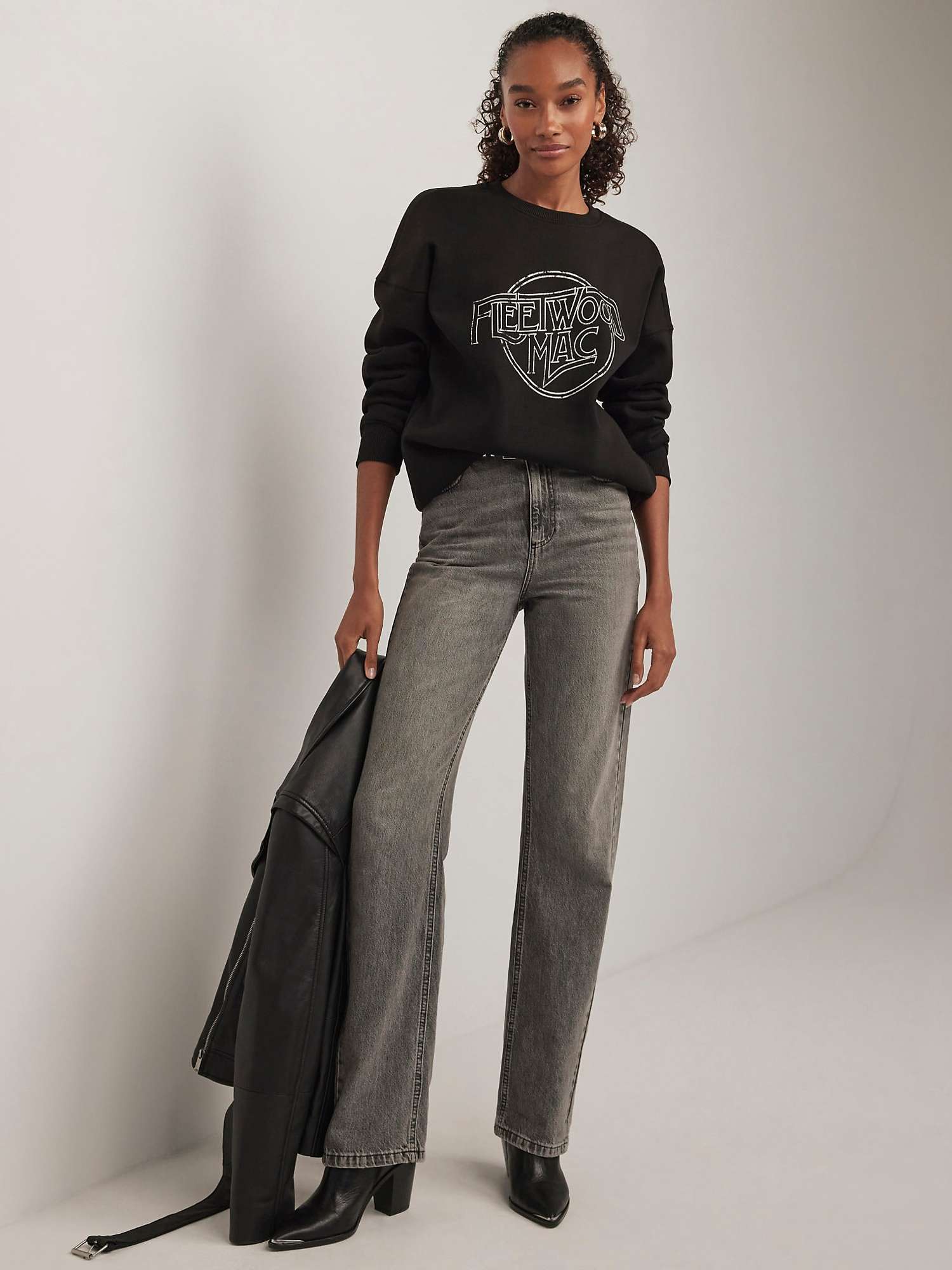 Buy Mint Velvet Fleetwood Mac Sweatshirt, Black Online at johnlewis.com