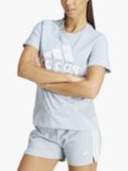 adidas Women's Essentials Logo Short Sleeve T-Shirt, Light Blue, Light Blue