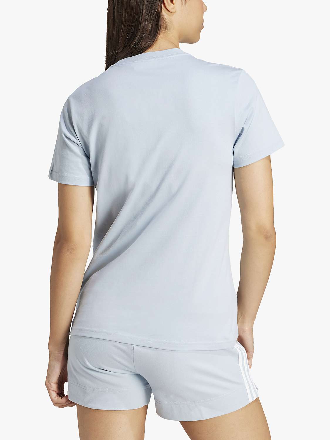 Buy adidas Women's Essentials Logo Short Sleeve T-Shirt, Light Blue Online at johnlewis.com