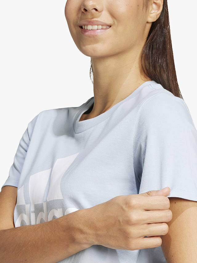 adidas Women's Essentials Logo Short Sleeve T-Shirt, Light Blue