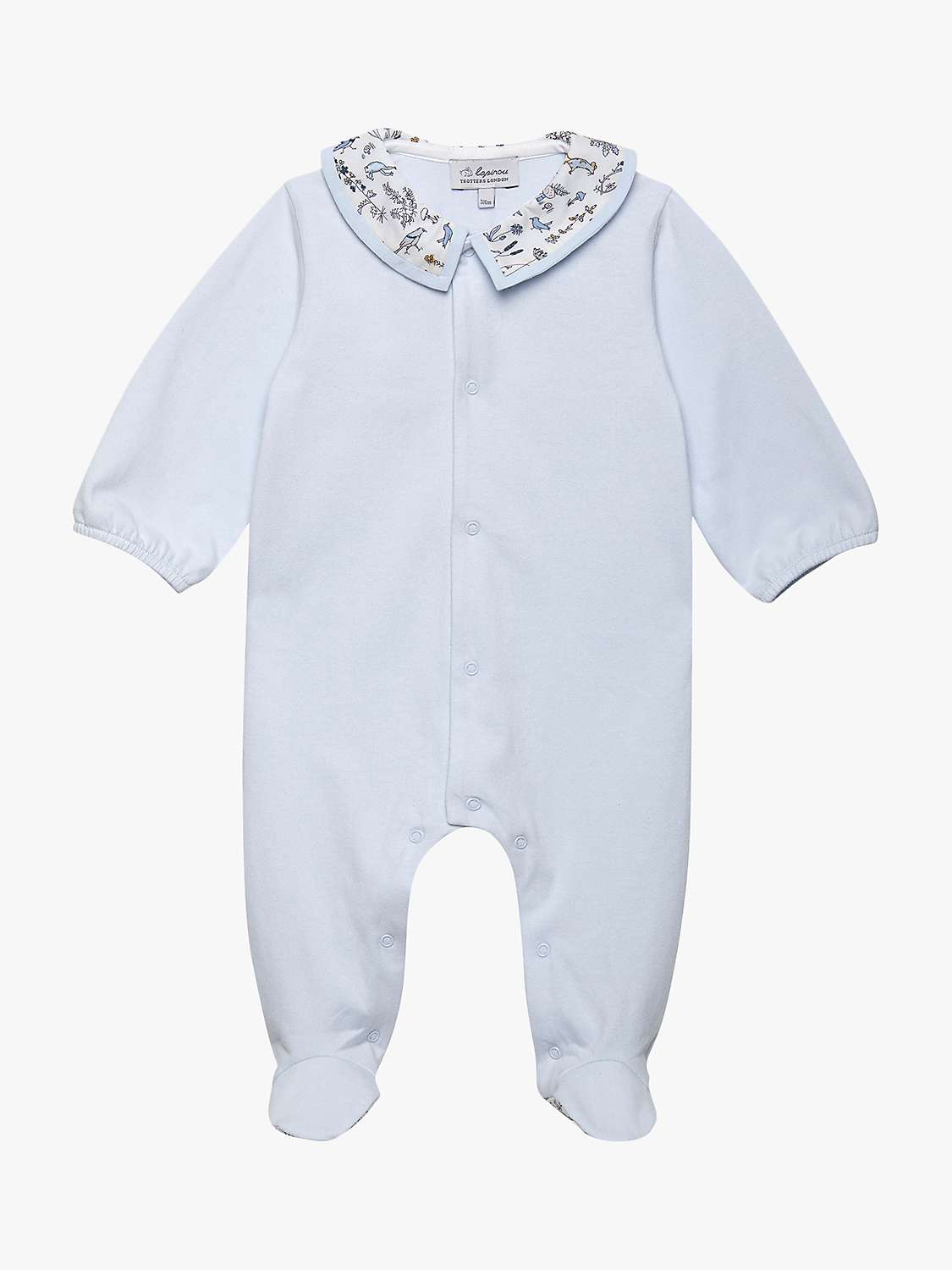 Buy Trotters Baby Theo Eton Collar Organic Cotton Blend Bodysuit, Blue Online at johnlewis.com