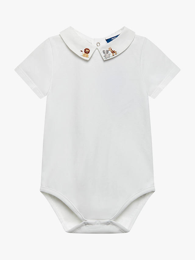Trotters Baby Augustus & Friends Jersey Bodysuit, White