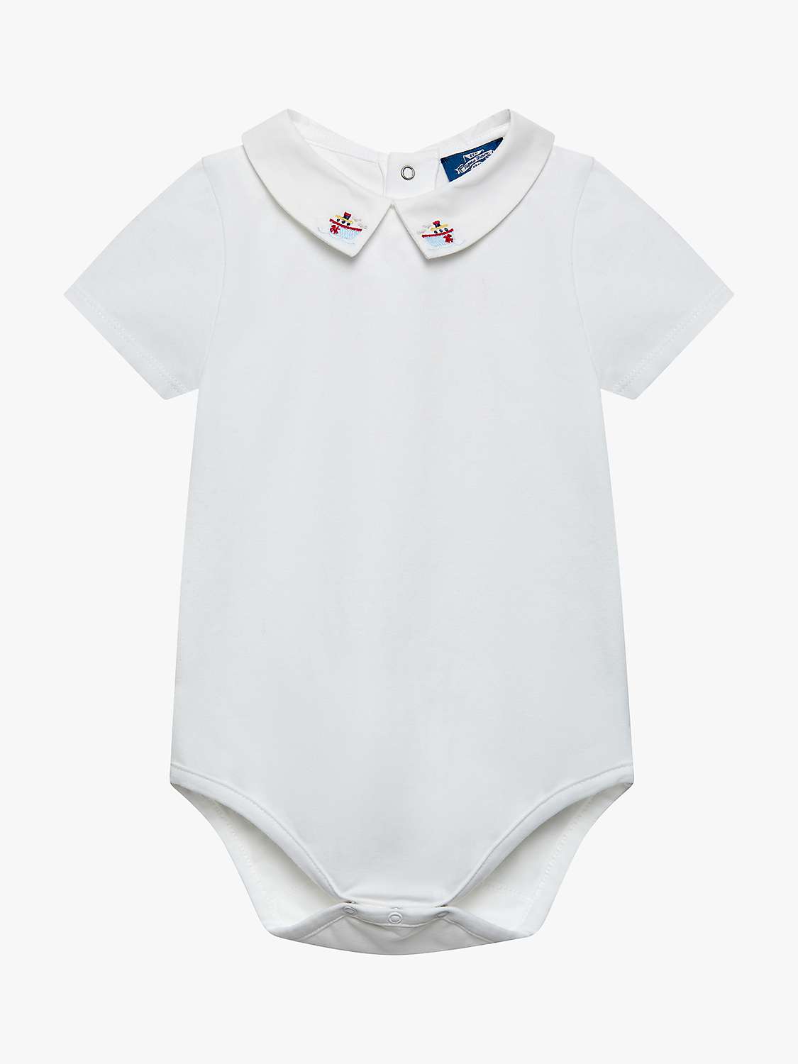 Buy Trotters Baby Monty Tugboat Jersey Bodysuit, White Online at johnlewis.com