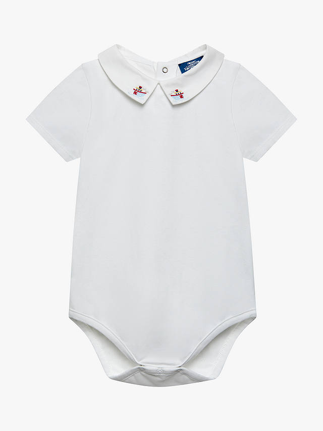 Trotters Baby Monty Tugboat Jersey Bodysuit, White