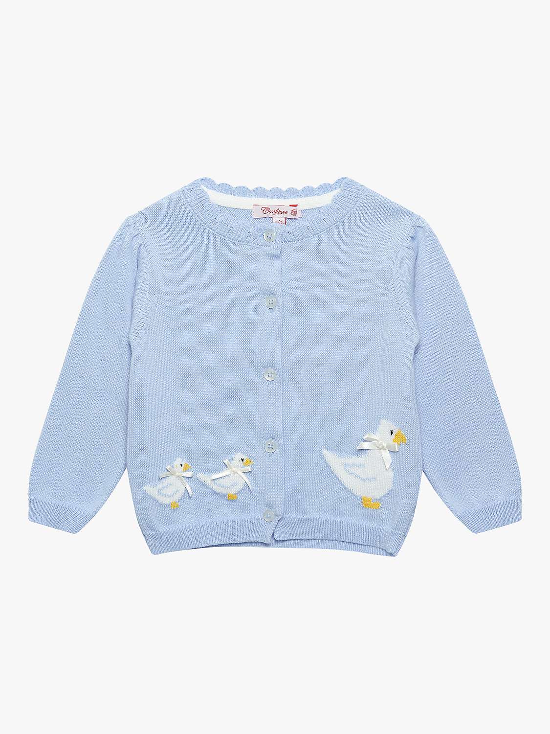 Buy Trotters Baby Little Duckling Cotton Cardigan, Cornflower Online at johnlewis.com