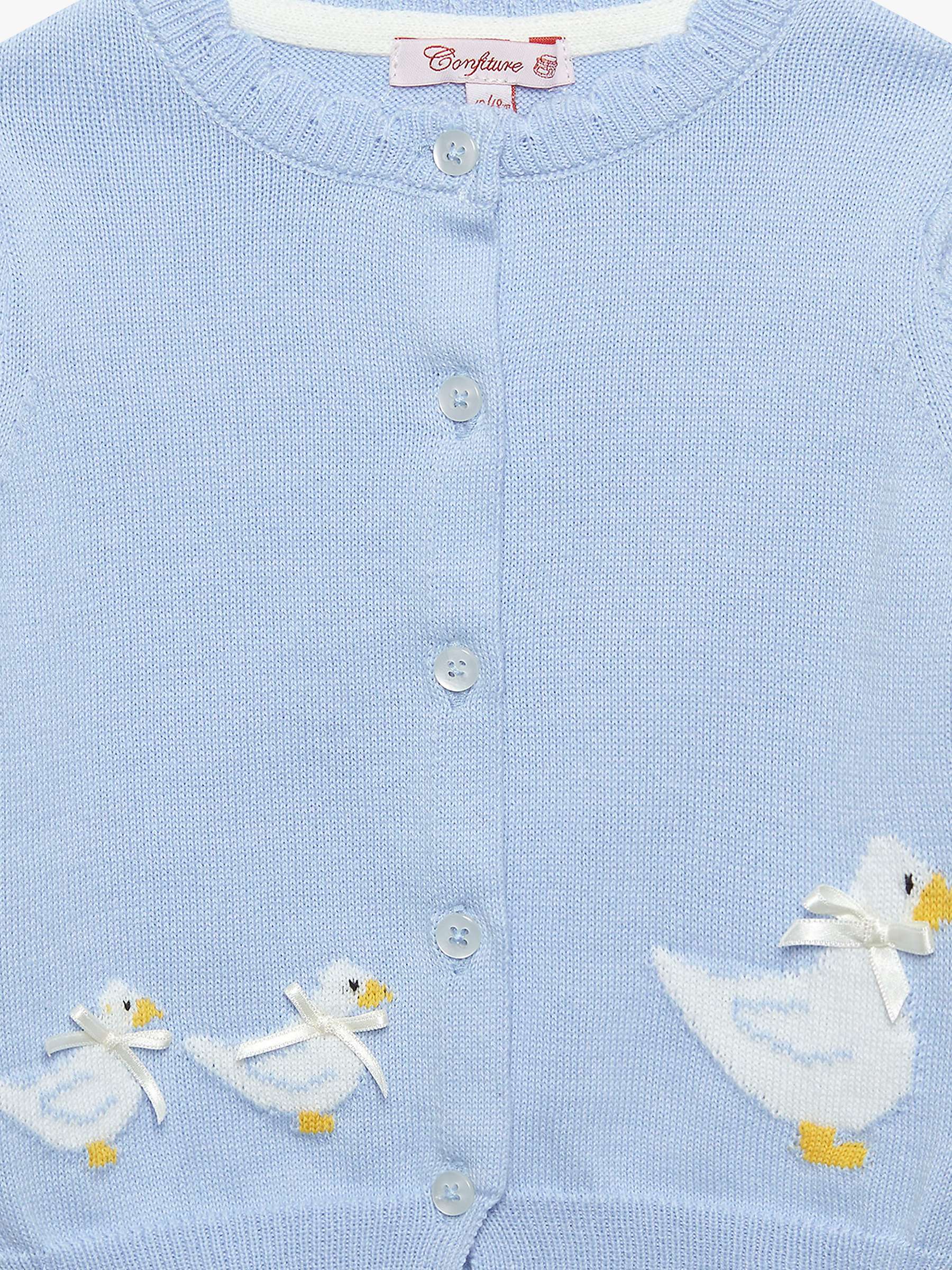 Buy Trotters Baby Little Duckling Cotton Cardigan, Cornflower Online at johnlewis.com