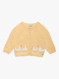 Trotters Baby Duckling Wool Blend Cardigan, Pale Yellow