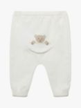 Trotters Baby Teddy Bear Intarsia Wool Blend Leggings, Off White