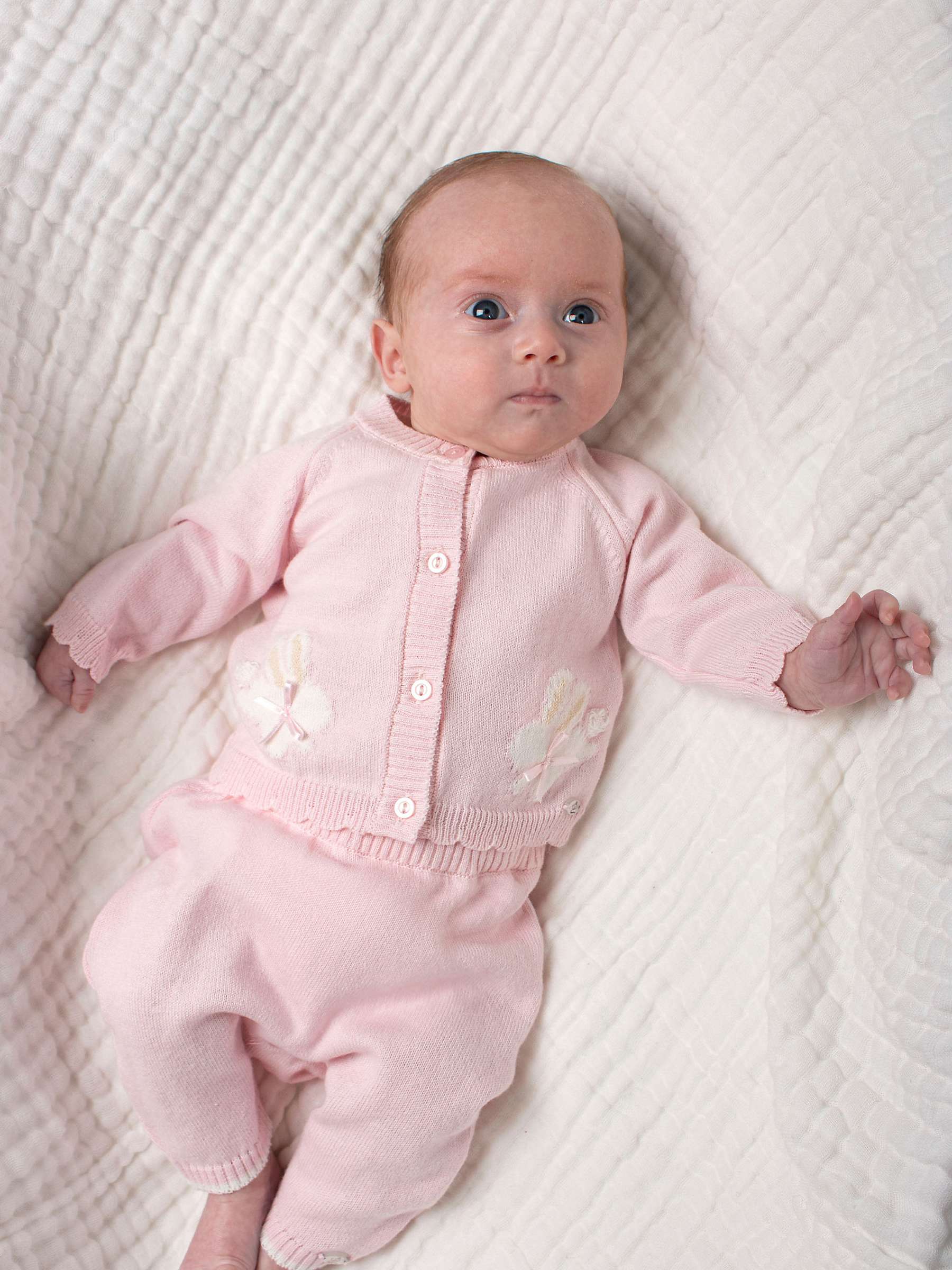 Buy Trotters Baby Wool Blend Flopsy Bunny Cardigan, Pale Pink Online at johnlewis.com
