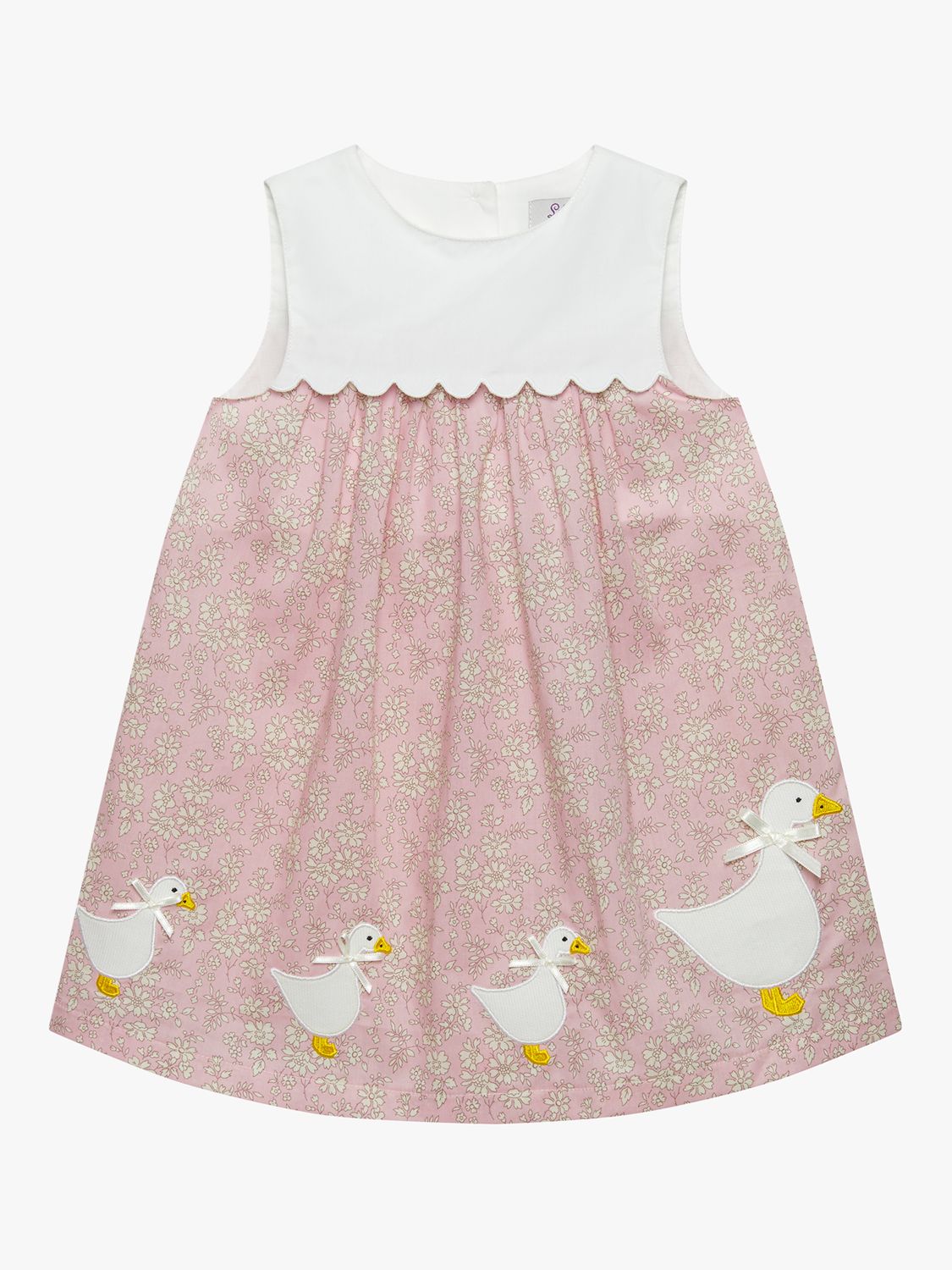 Trotters Baby Floral Capel Print Duck Dress, Pink/Multi, 3-6 months