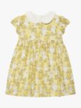 Trotters Baby Bunny Print Cotton Smock Dress, Yellow/Multi, Yellow/Multi